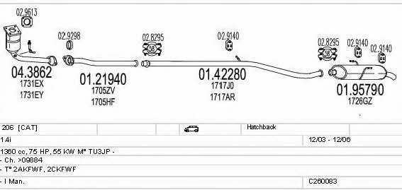 C260083005966 Mts Система випуску відпрацьованих газів