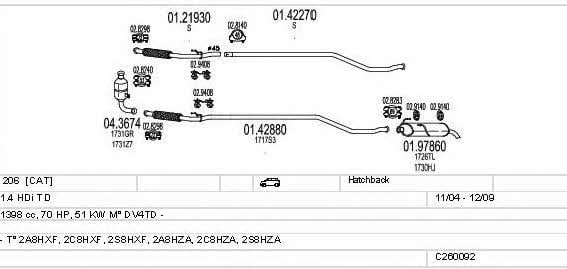C260092005985 Mts Система выпуска отработаных газов