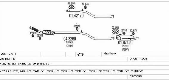 C260098005999 Mts Система выпуска отработаных газов
