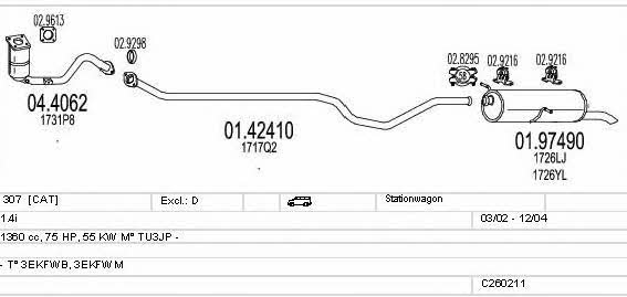 Mts C260211006110 Система выпуска отработаных газов C260211006110: Купить в Украине - Отличная цена на EXIST.UA! C260211006110 Mts Система выпуска отработаных газов