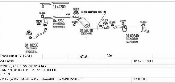 Mts C380561002525 Система выпуска отработаных газов C380561002525: Купить в Украине - Отличная цена на EXIST.UA! C380561002525 Mts Система выпуска отработаных газов