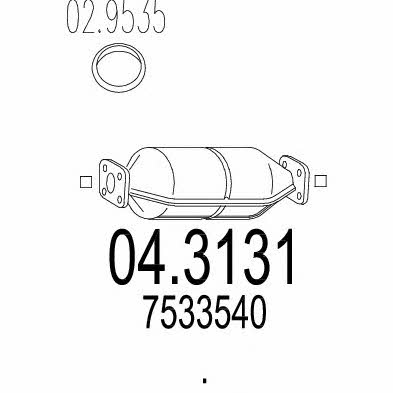 Mts 04.3131 Каталізатор 043131: Купити в Україні - Добра ціна на EXIST.UA!