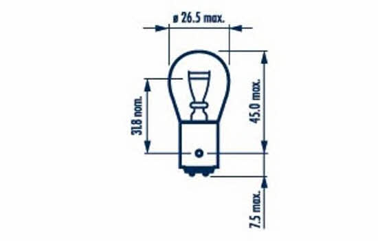 Лампа накаливания P21/5W 24V 21/5W Narva 179253000
