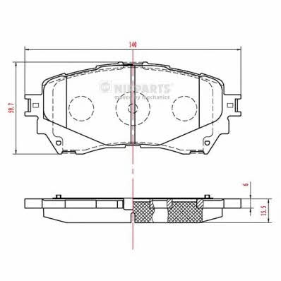 N3603074 Nipparts Тормозные колодки дисковые, комплект