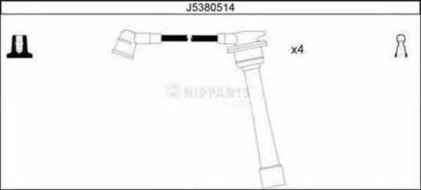 Nipparts J5380514 Дроти високовольтні, комплект J5380514: Купити в Україні - Добра ціна на EXIST.UA!
