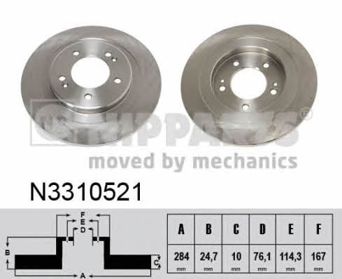 Nipparts N3310521 Диск гальмівний задній невентильований N3310521: Приваблива ціна - Купити в Україні на EXIST.UA! N3310521 Nipparts Диск гальмівний задній невентильований