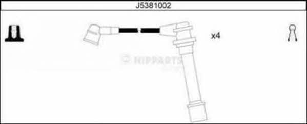 Nipparts J5381002 Дроти високовольтні, комплект J5381002: Купити в Україні - Добра ціна на EXIST.UA!