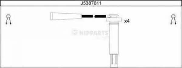 Nipparts J5387011 Дроти високовольтні, комплект J5387011: Купити в Україні - Добра ціна на EXIST.UA!