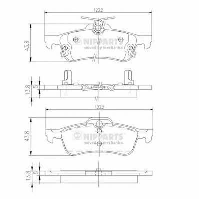 N3612036 Nipparts Тормозные колодки дисковые, комплект