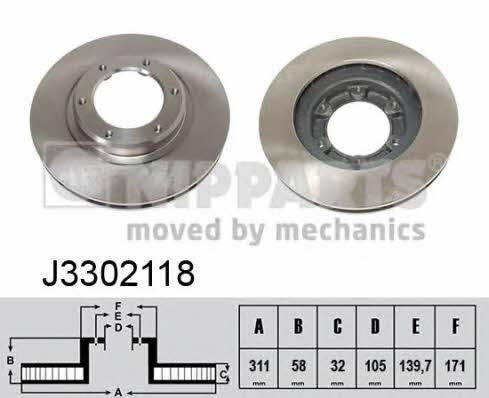 Nipparts J3302118 Диск гальмівний передній вентильований J3302118: Приваблива ціна - Купити в Україні на EXIST.UA! J3302118 Nipparts Диск гальмівний передній вентильований