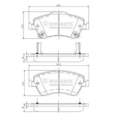 Nipparts J3602124 Тормозные колодки дисковые, комплект J3602124: Отличная цена - Купить в Украине на EXIST.UA! J3602124 Nipparts Тормозные колодки дисковые, комплект