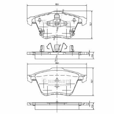 J3603067 Nipparts Тормозные колодки дисковые, комплект