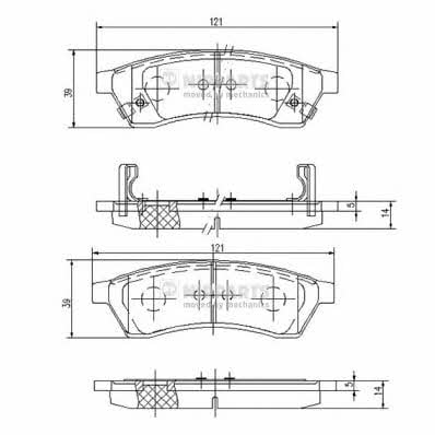 Колодки Chevrolet Epica (Шевроле Эпика): J3610904 Nipparts Тормозные колодки дисковые, комплект
