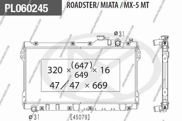 Nippon pieces M156A03 Радіатор охолодження двигуна M156A03: Купити в Україні - Добра ціна на EXIST.UA!