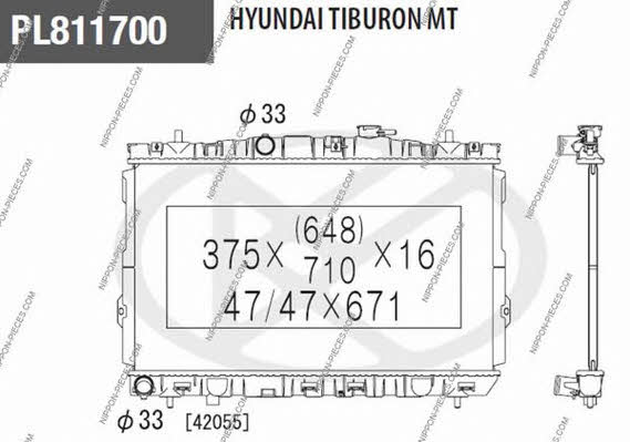 Nippon pieces H156I33 Радіатор охолодження двигуна H156I33: Купити в Україні - Добра ціна на EXIST.UA!