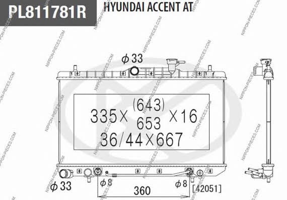 Nippon pieces H156I46 Радіатор охолодження двигуна H156I46: Купити в Україні - Добра ціна на EXIST.UA!