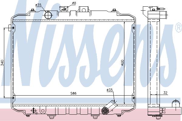 Nissens 67490 Радіатор охолодження двигуна 67490: Купити в Україні - Добра ціна на EXIST.UA!