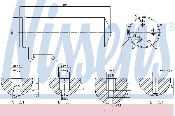 Осушувач кондиціонера Фіат: 95193 Nissens Осушувач кондиціонера