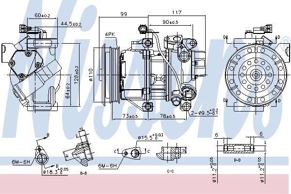 Автокомпрессор кондиционера Toyota Corolla (Тойота Королла): 890145 Nissens Компрессор