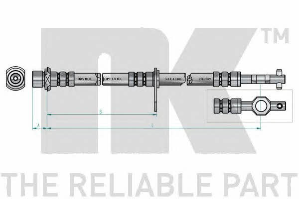 NK 854556 Гальмівний шланг 854556: Приваблива ціна - Купити в Україні на EXIST.UA!