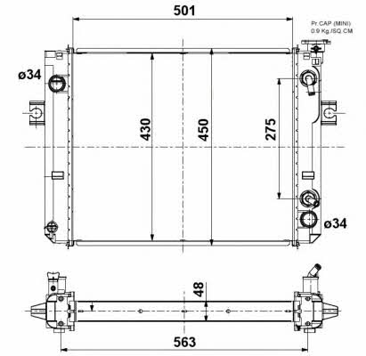 52296A NRF Радиатор охлаждения двигателя