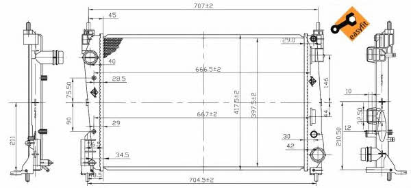 Радиатор охлаждения двигателя NRF 53455