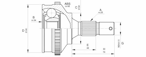 Open parts CVJ5625.10 Шарнір рівних кутових швидкостей (ШРКШ) CVJ562510: Приваблива ціна - Купити в Україні на EXIST.UA!