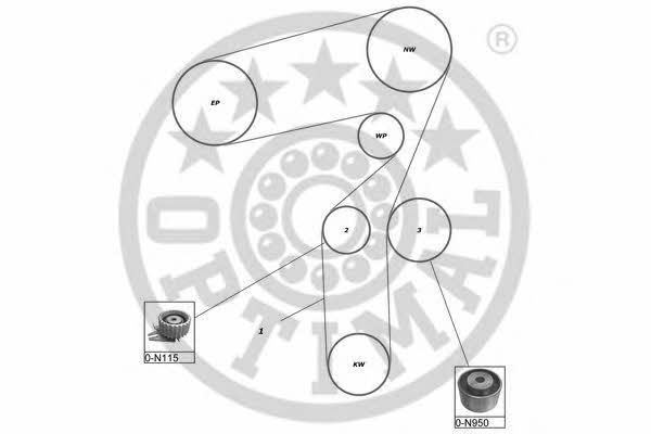 SK1080 Optimal Комплект ремня ГРМ