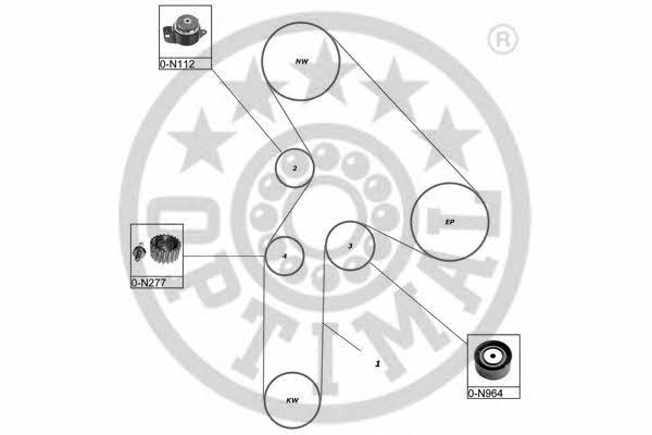 SK1095 Optimal Комплект ремня ГРМ