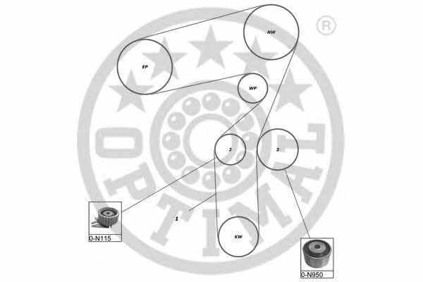 SK1112 Optimal Комплект ремня ГРМ