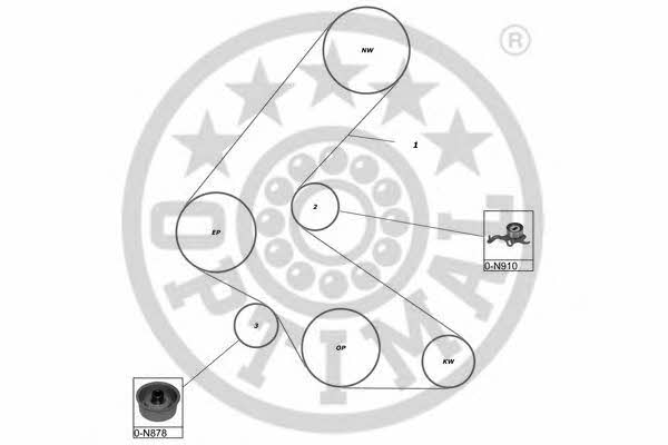 SK1164 Optimal Комплект ремня ГРМ