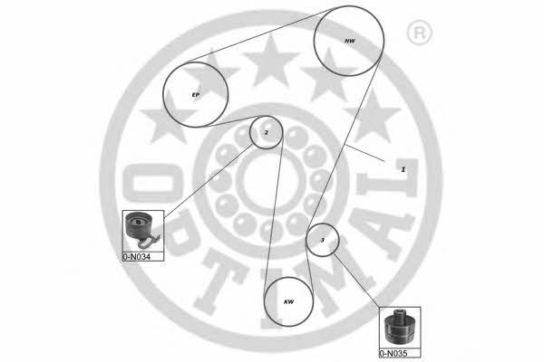 Optimal SK-1210 Комплект зубчастих ременів SK1210: Приваблива ціна - Купити в Україні на EXIST.UA! SK1210 Optimal Комплект зубчастих ременів