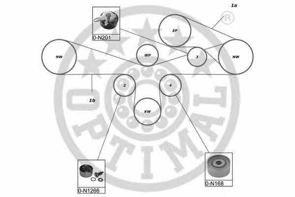 Optimal SK-1375 Комплект ремня ГРМ SK1375: Купить в Украине - Отличная цена на EXIST.UA! SK1375 Optimal Комплект ремня ГРМ