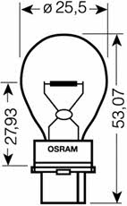Osram 3156 Лампа розжарювання P27W 12V 27W 3156: Купити в Україні - Добра ціна на EXIST.UA!