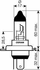 Лампа галогенна Osram Silverstar +60% 12В HS1 35&#x2F;35Вт +60% Osram 64185SVS