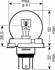 Osram 64203 Лампа галогенна 12В R2 100/80Вт 64203: Приваблива ціна - Купити в Україні на EXIST.UA!