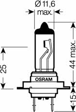 Лампа галогенна Osram Silverstar +60% 12В H7 55Вт +60% Osram 64210SV2