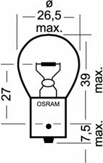 Osram 7529 Лампа розжарювання P15W 24V 15W 7529: Приваблива ціна - Купити в Україні на EXIST.UA!