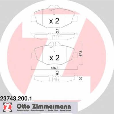 Otto Zimmermann 23743.200.1 Гальмівні колодки, комплект 237432001: Приваблива ціна - Купити в Україні на EXIST.UA!