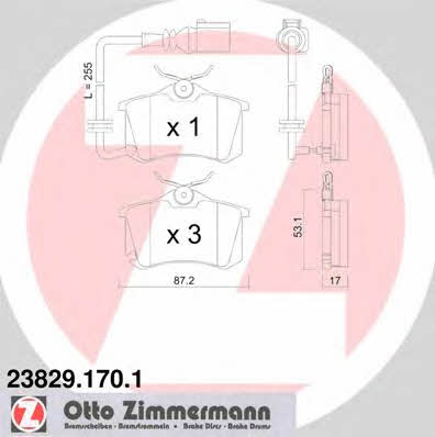 Otto Zimmermann 23829.170.1 Гальмівні колодки, комплект 238291701: Купити в Україні - Добра ціна на EXIST.UA!
