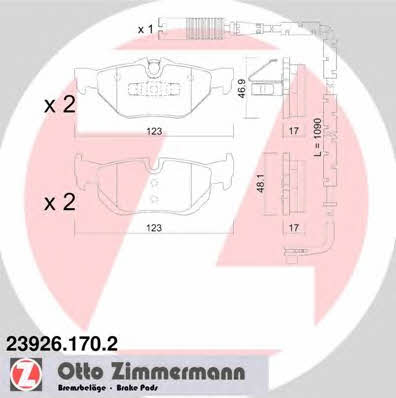 Otto Zimmermann 23926.170.2 Гальмівні колодки, комплект 239261702: Купити в Україні - Добра ціна на EXIST.UA!
