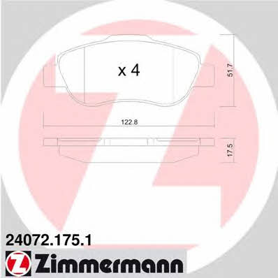 240721751 Otto Zimmermann Тормозные колодки дисковые, комплект