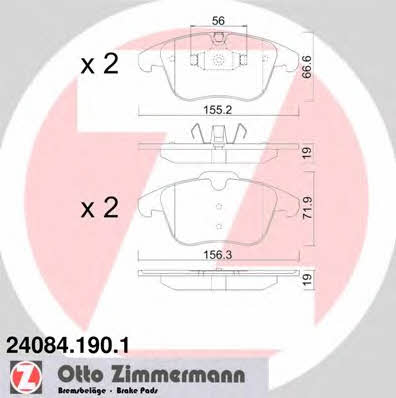 Otto Zimmermann 24084.190.1 Гальмівні колодки, комплект 240841901: Купити в Україні - Добра ціна на EXIST.UA!