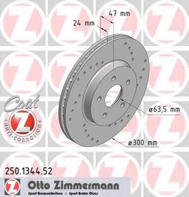 Otto Zimmermann 250.1344.52 Диск гальмівний 250134452: Купити в Україні - Добра ціна на EXIST.UA!