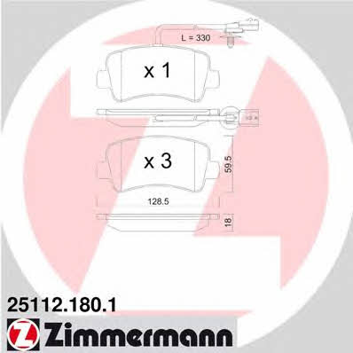 Otto Zimmermann 25112.180.1 Гальмівні колодки, комплект 251121801: Купити в Україні - Добра ціна на EXIST.UA!