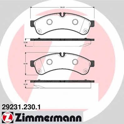 292312301 Otto Zimmermann Тормозные колодки дисковые, комплект