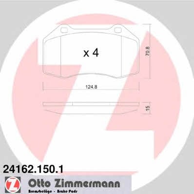 241621501 Otto Zimmermann Тормозные колодки дисковые, комплект