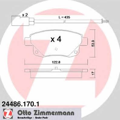 Otto Zimmermann 24486.170.1 Гальмівні колодки, комплект 244861701: Купити в Україні - Добра ціна на EXIST.UA!