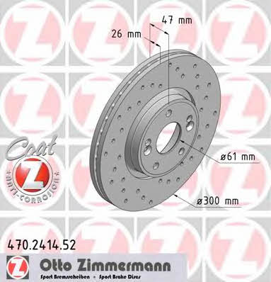 Otto Zimmermann 470.2414.52 Диск гальмівний передній вентильований 470241452: Купити в Україні - Добра ціна на EXIST.UA!