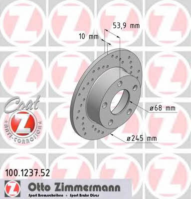 Otto Zimmermann 100.1237.52 Диск гальмівний 100123752: Купити в Україні - Добра ціна на EXIST.UA!